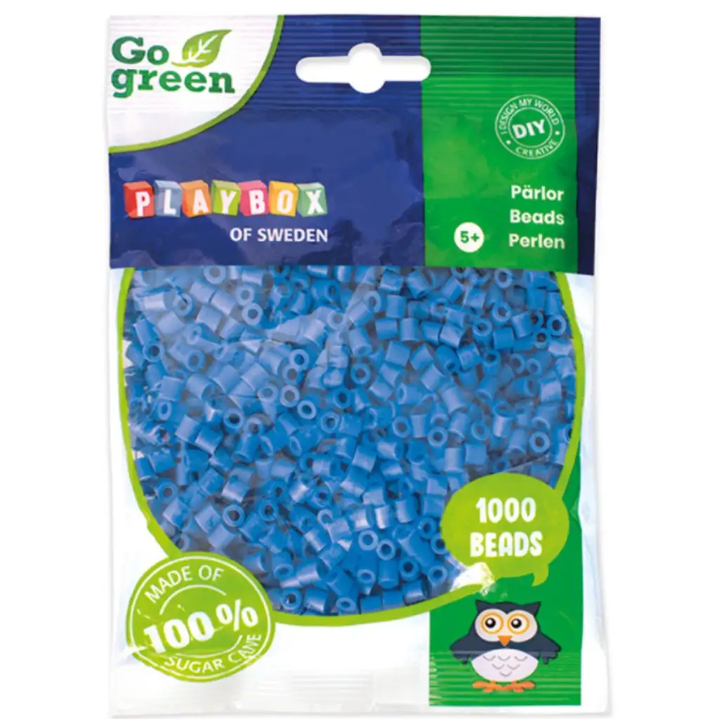 PlayBox: Go Green 5mm-es MIDI vasalható gyöngy 1000db-os kék színben kép 1