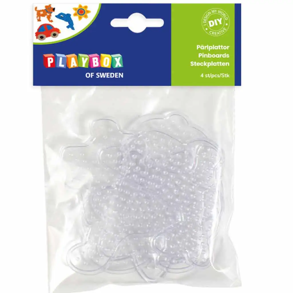 PlayBox: 5mm-es MIDI vasalható gyöngy alap - kutya, autó, hal, virág 4db-os csomag kép 1