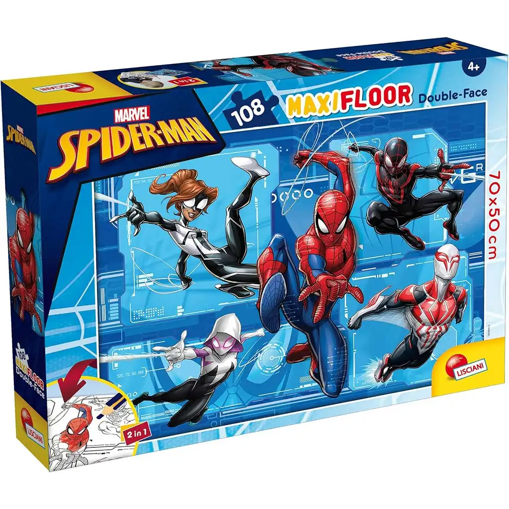 Pókember 2 az 1-ben maxi 108db-os puzzle és színező 70x50cm - Lisciani kép 1