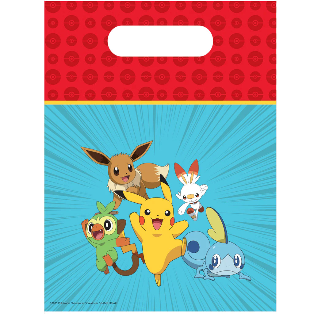 Pokémon műanyag ajándéktáska 6db-os szett kép 1