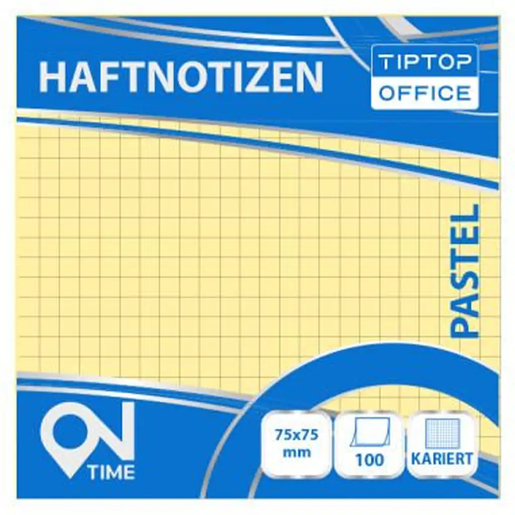 Spirit: Kockás pasztell sárga 100 lapos öntapadós jegyzettömb 75x75mm kép 1