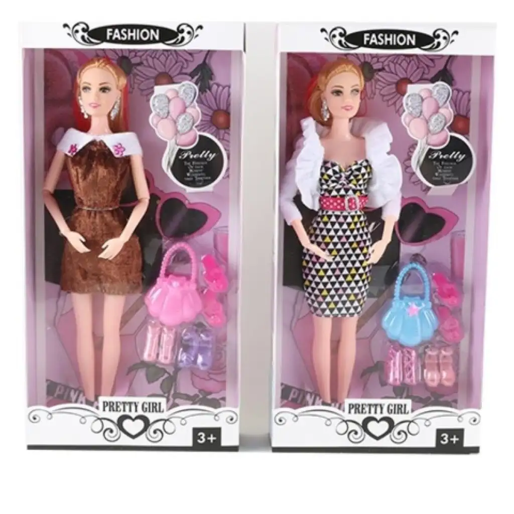 Pretty Girl: Divat baba szett kiegészítőkkel több változatban 30cm-es kép 1