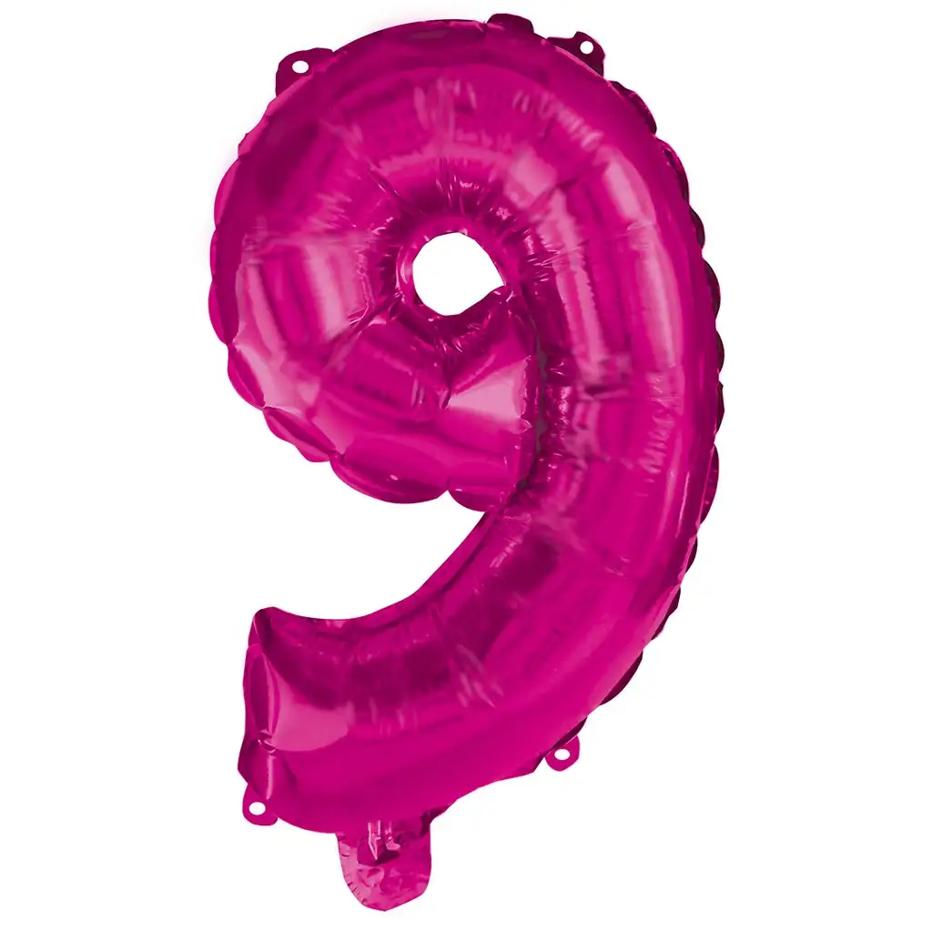 Számos fólia lufi pink színben – 9-es szám 96cm kép 1