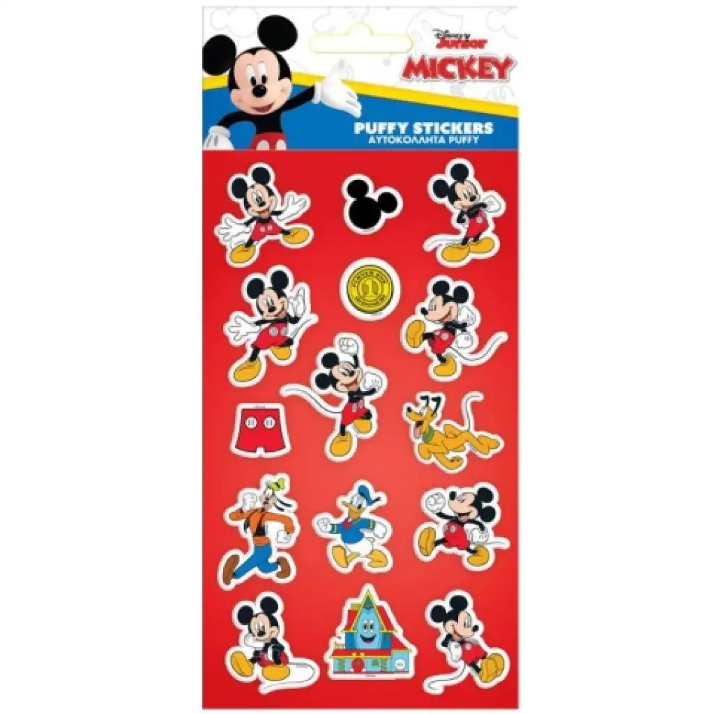 Mickey egér és barátai 3D pufi matrica szett 10x22cm-es íven kép 1