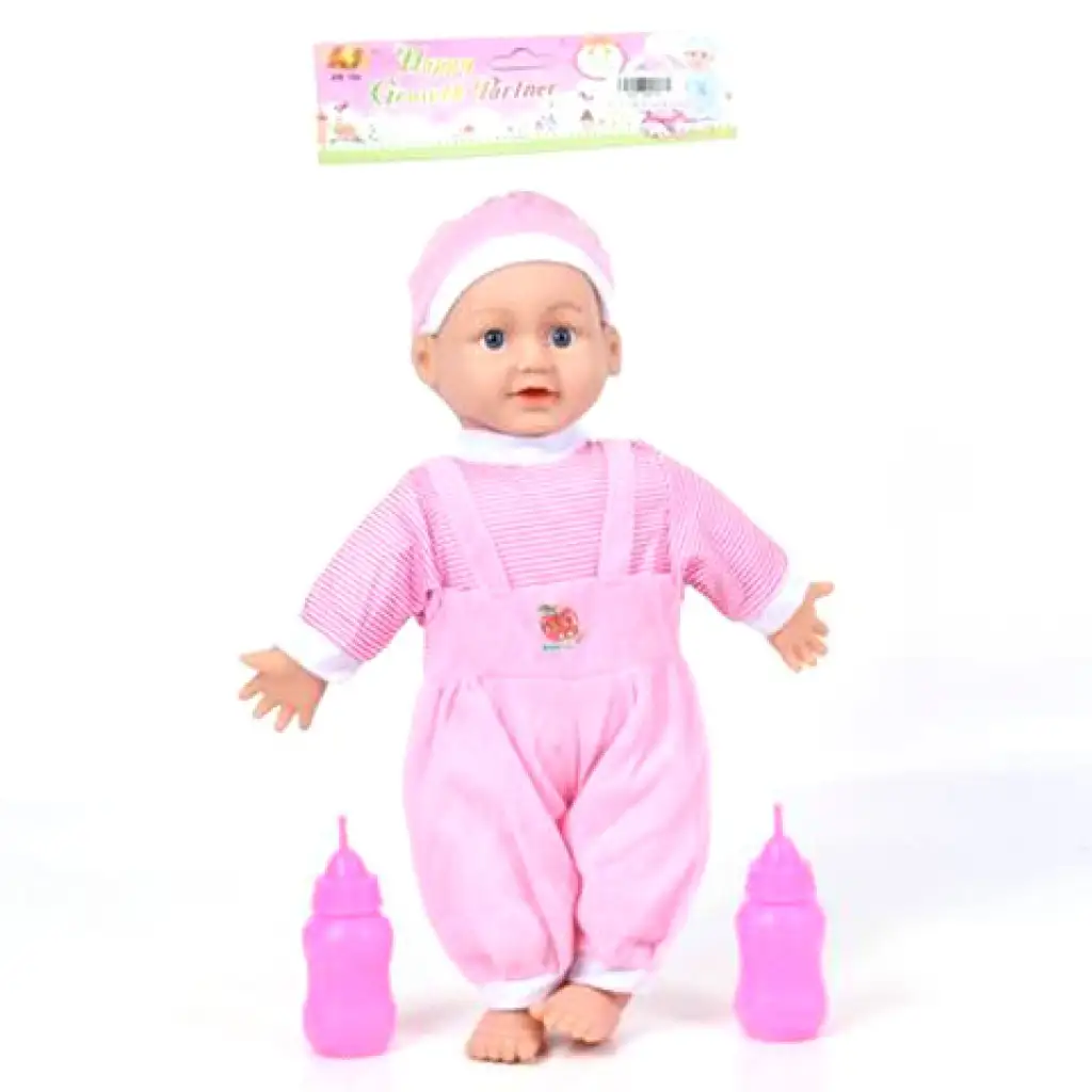 Rongytestű etethető baba kiegészítőkkel, hangeffektekkel 21cm kép 1