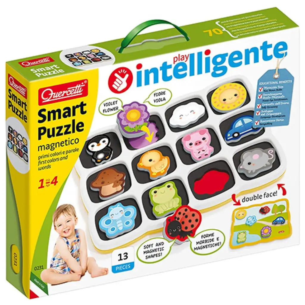 Quercetti: Smart mágneses puzzle Első szavak és színek kép 1