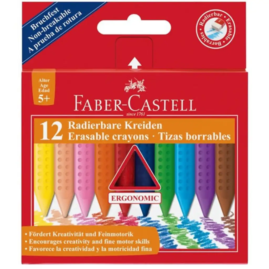 Radírozható zsírkréta 12db-os szett - Faber-Castell kép 1