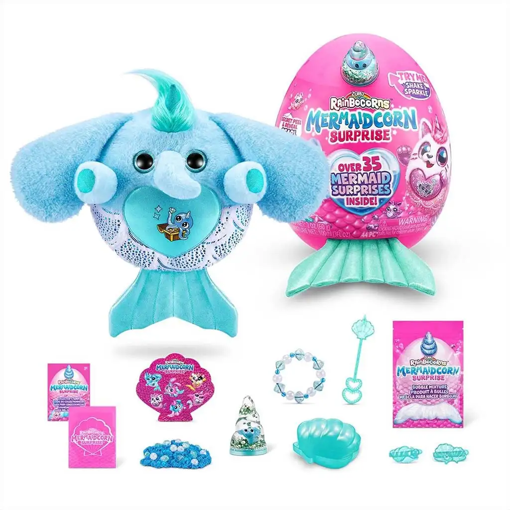 Rainbocorns: Mermaidcorn S5 Meglepetés tojás sellőkornis plüssfigura többféle változatban 1db kép 7