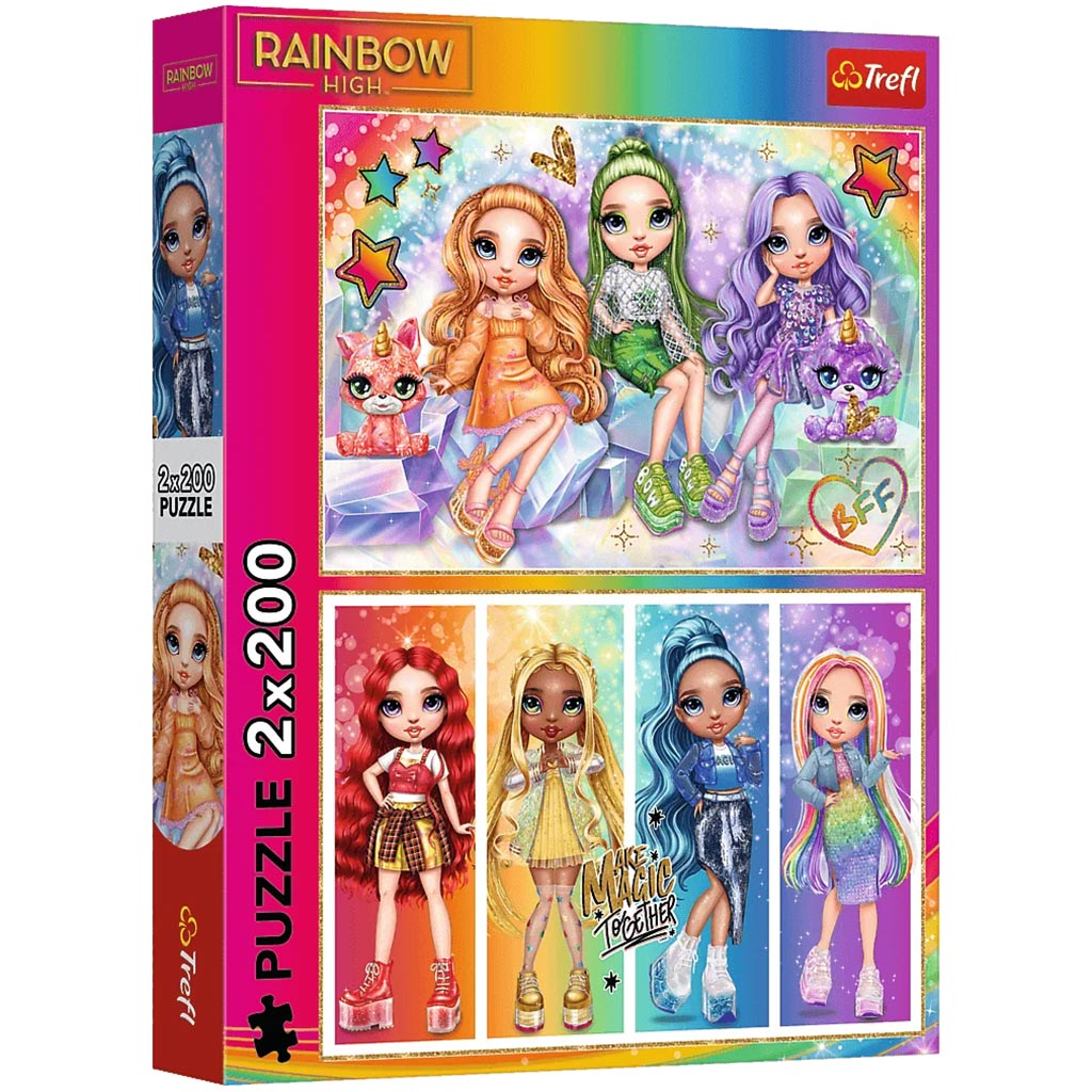 Rainbow High legjobb barátnők 2x200db-os puzzle - Trefl kép 1