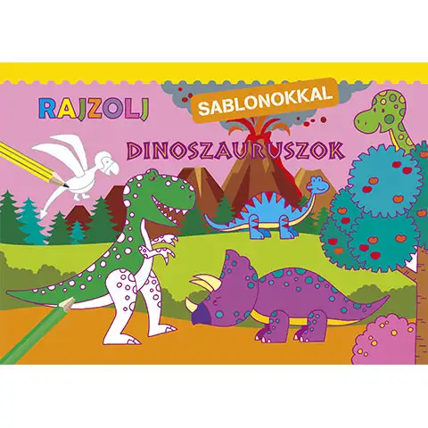 Rajzolj sablonokkal - Dinoszauruszok kifestő kép 1