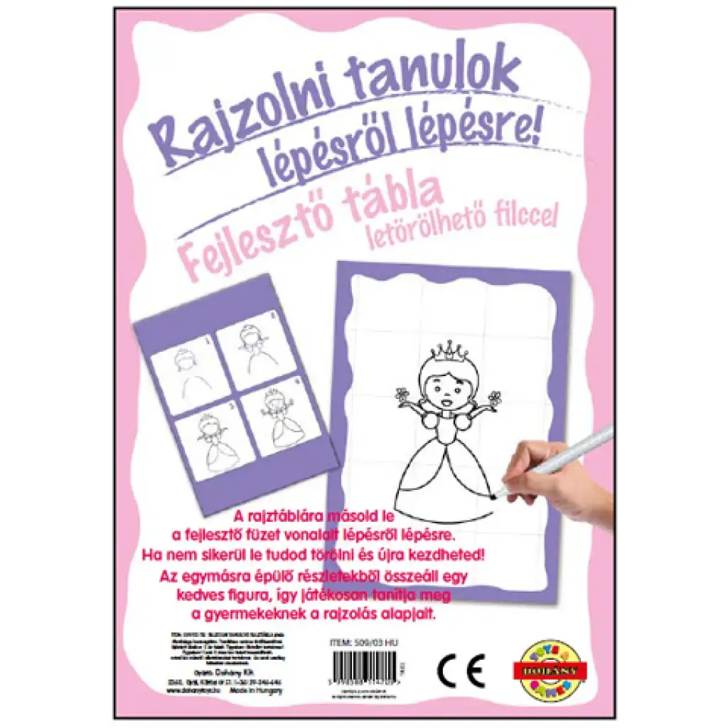 Rajzolni tanulok lányos fejlesztő tábla kép 1