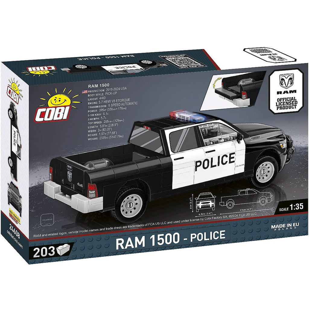 COBI: Dodge RAM 1500 rendőrautó építőjáték (24608) kép 3