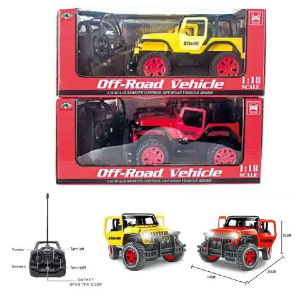RC Jeep Wrangler távirányítós terepjáró két színváltozatban 1/18 kép 1