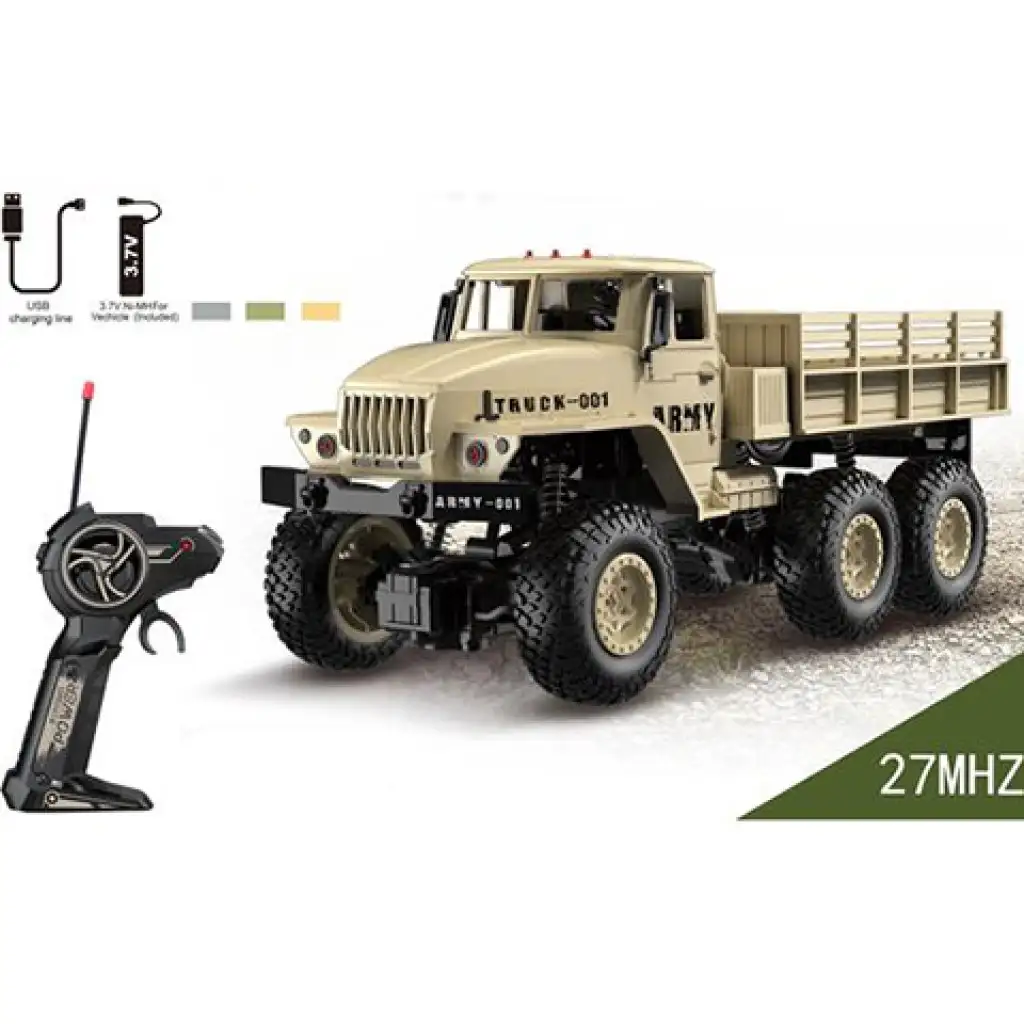 RC Távirányítós 27MHz katonai teherautó 1/18-as méretarányban kép 1