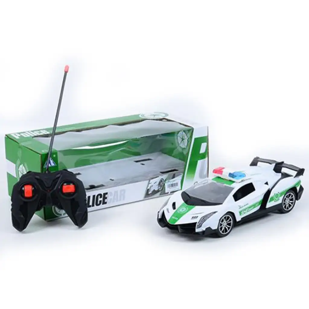 RC Távirányítós rendőrségi Lamborghini sportkocsi fényeffektekkel 1/16-os méretarány kép 1