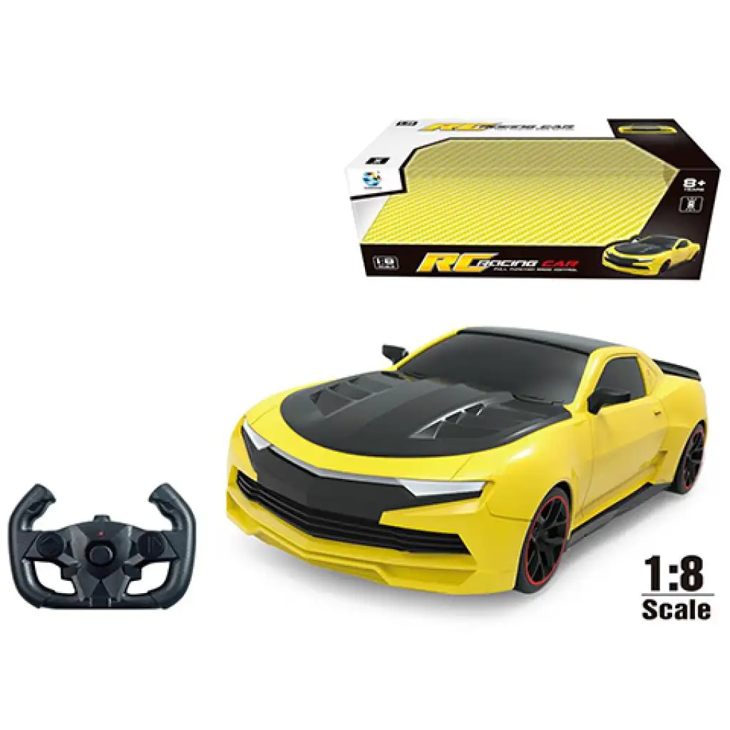 RC Távirányítós XXL Chevrolet Camaro sárga-fekete sportautó 1:8-as méretarányban kép 1