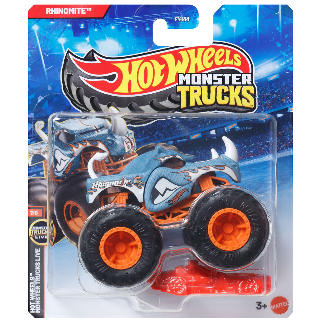 Hot Wheels Monster Trucks: Rhinomite kék monster kisautó 1/64 - Mattel kép 1