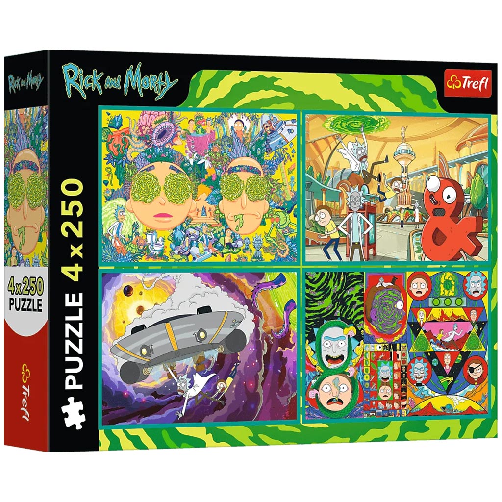 Rick és Morty Őrült kalandok 4x250db-os puzzle - Trefl kép 1