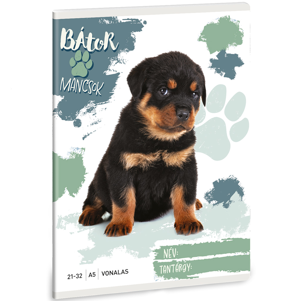Ars Una: Bátor Mancsok - Rottweiler vonalas füzet A/5 21-32 kép 1