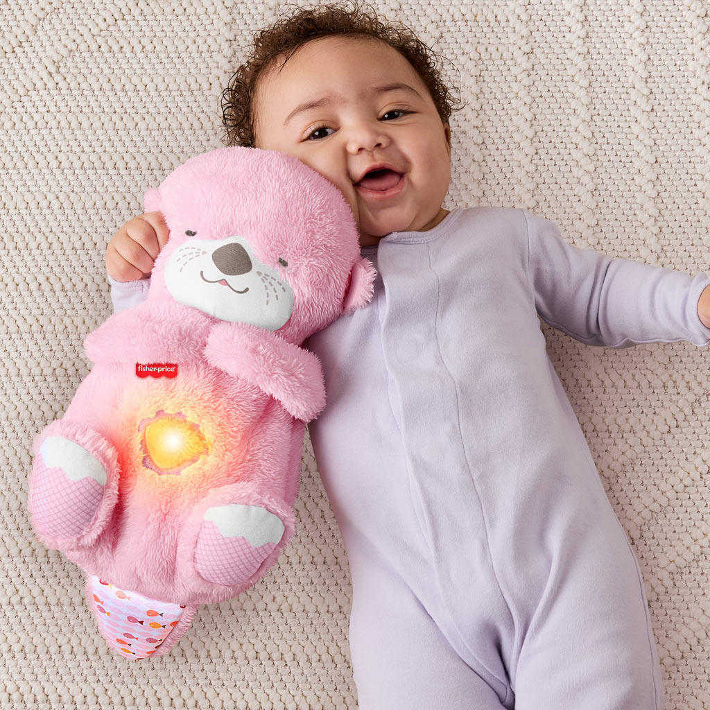 Fisher-Price: Rózsaszín szunyókáló vidra funkciókkal - Mattel kép 2