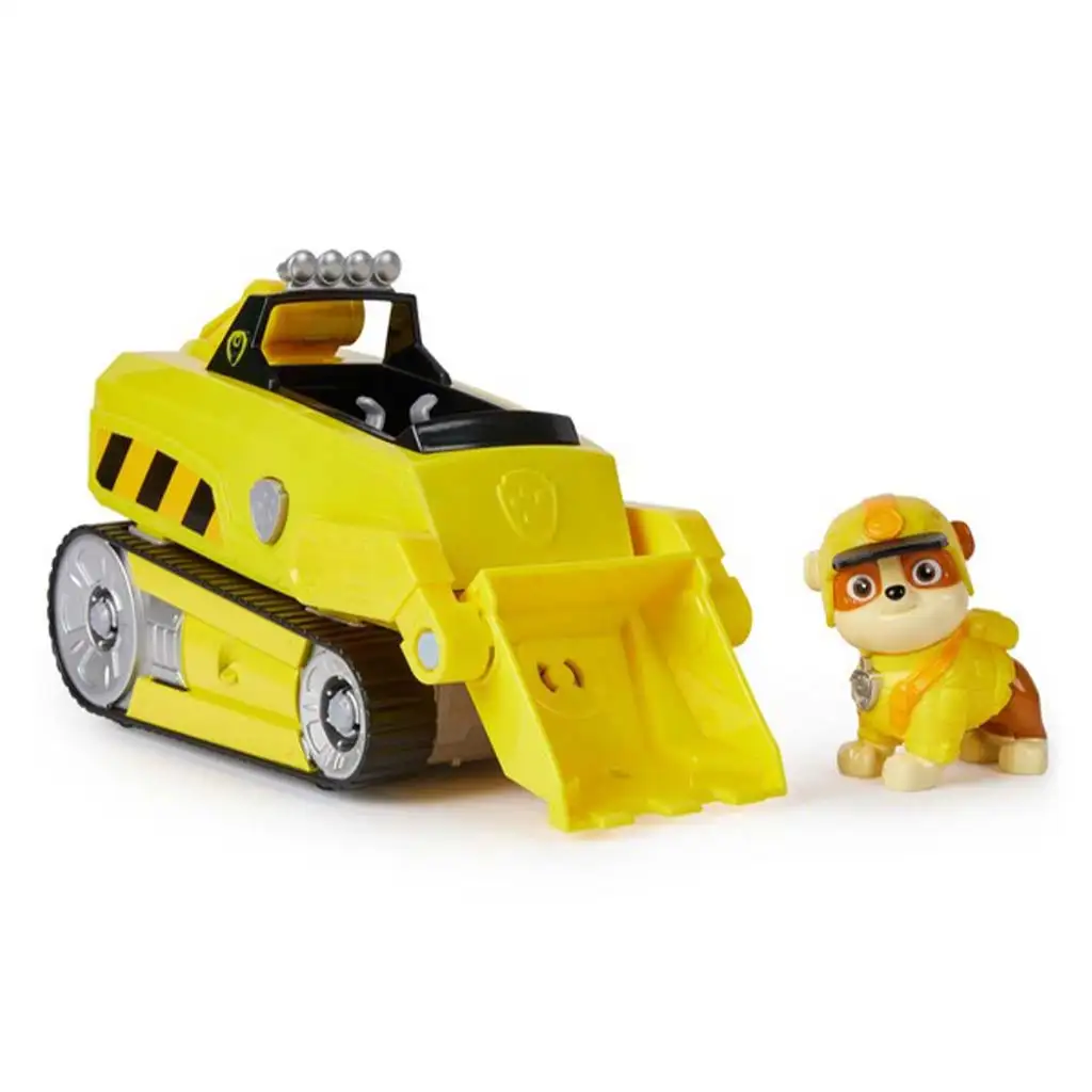 Mancs Őrjárat: Jungle Pups Rubble minifigura orrszarvús járművel - Spin Master kép 3