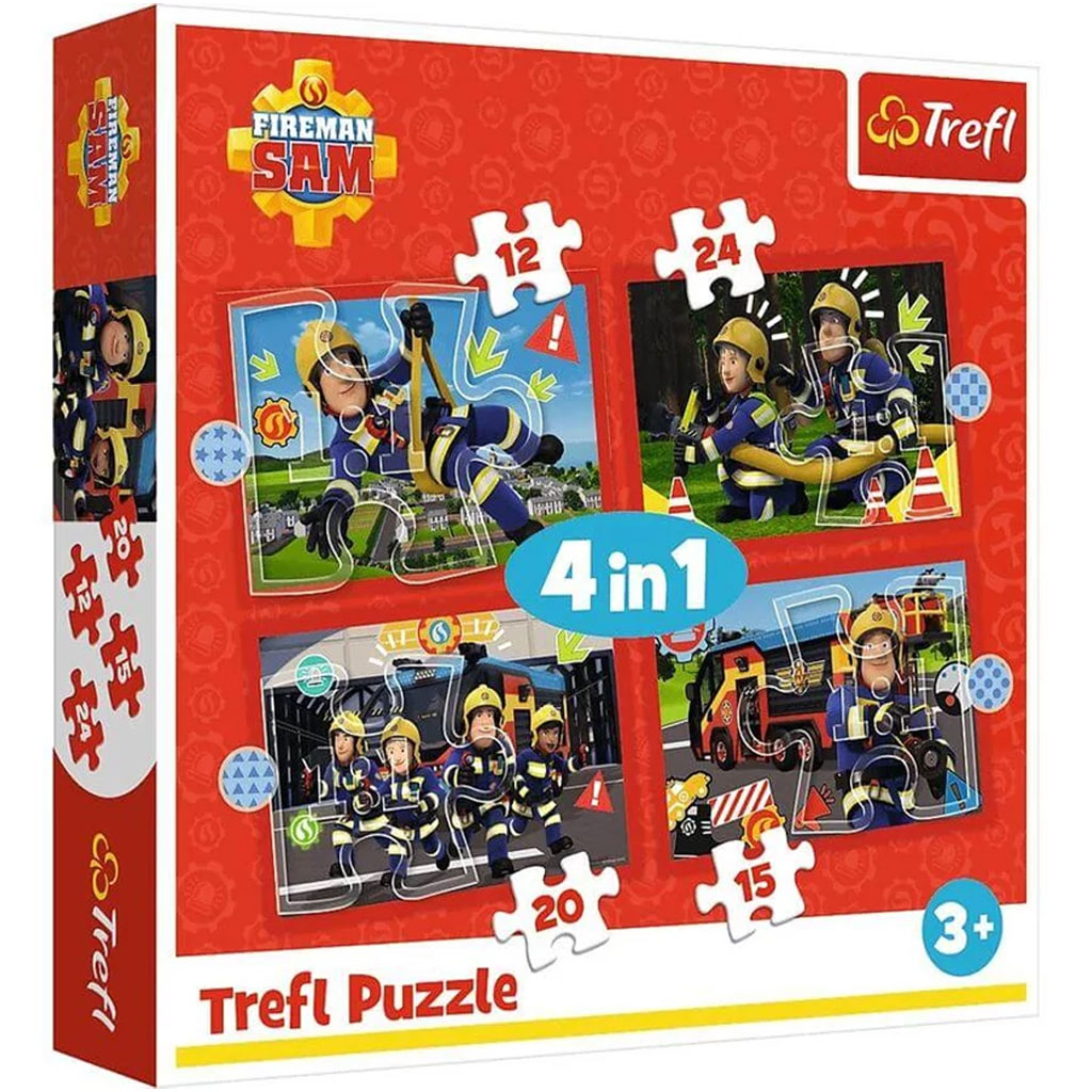 Sam a tűzoltó 4 az 1-ben 12-15-20-24db-os puzzle - Trefl kép 1