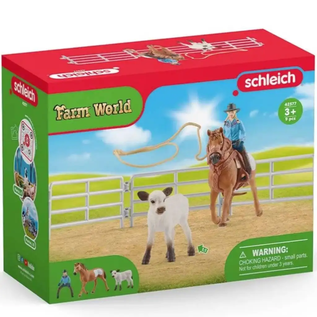 Schleich: Farm World - Lasszóverseny cowgirllel játékszett (42577) kép 1