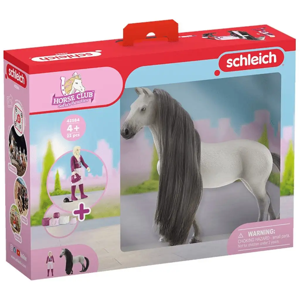 Schleich Horse Club: Sofia's Beauties - Sofia és Dusty lova fésülhető sörénnyel kezdő készlet (42584) kép 1