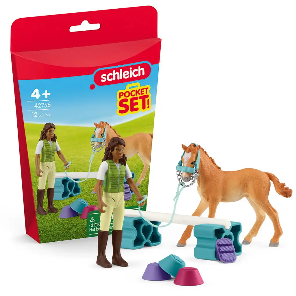 Schleich: Sarah lókiképző készlete Tennessee Walker csikóval játékszett (42756) kép 1