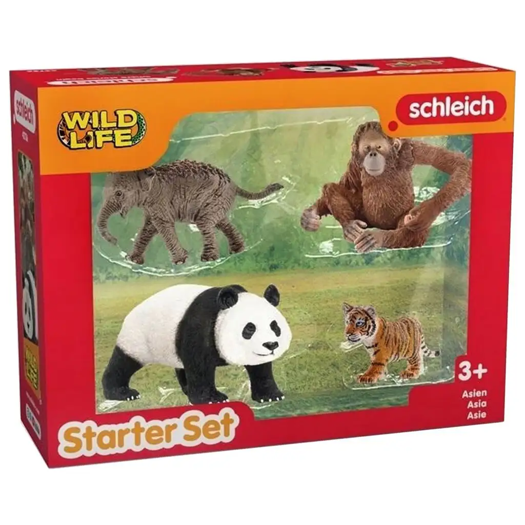 Schleich: Wild Life - Ázsia állatai kezdő 4db-os figura szett (42736) kép 1