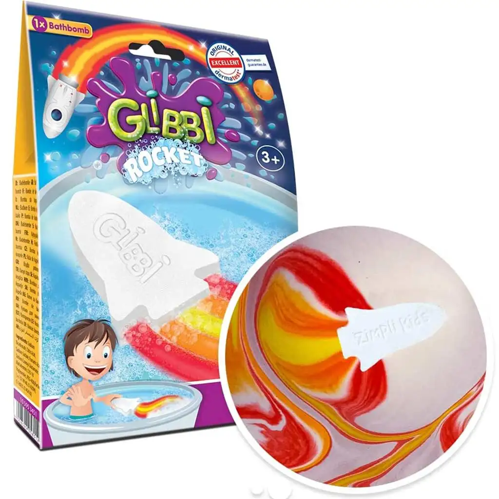 Glibbi Rocket: Rakéta formájú fürdőbomba lángcsóva színekkel - Simba toys kép 1