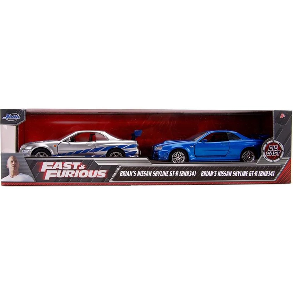 Halálos iramban: Twin Pack – Brian Nissan Skyline GT-R R34 2 db-os autómodell szett 1/32 – Jada Toys kép 1