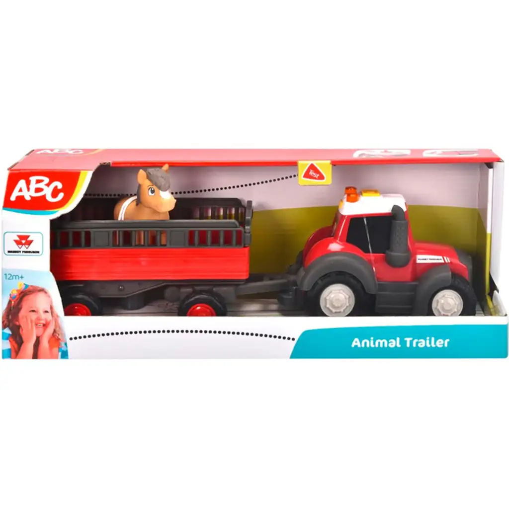ABC Massey állatszállító traktor lóval - Simba Toys kép 1