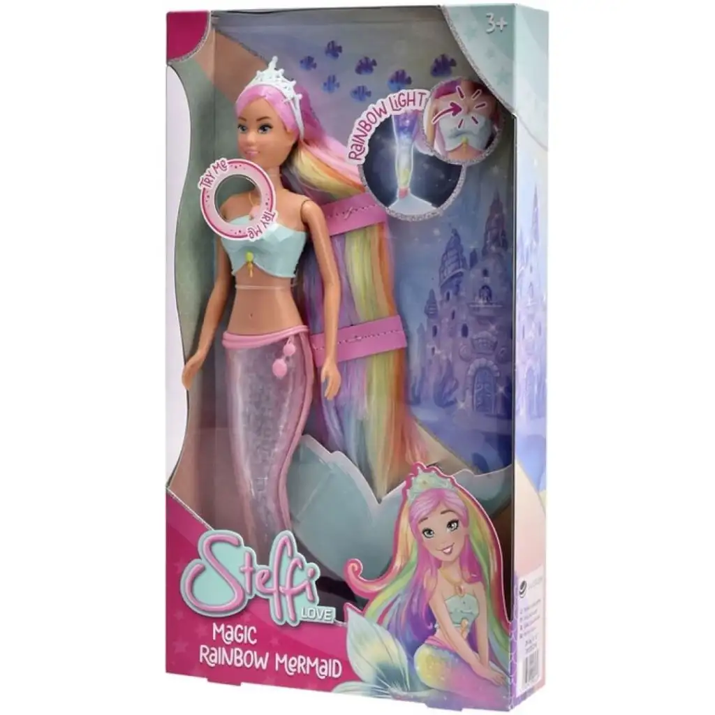 Steffi Love: Steffi mágikus szivárvány sellőbaba világító uszonnyal - Simba Toys kép 1