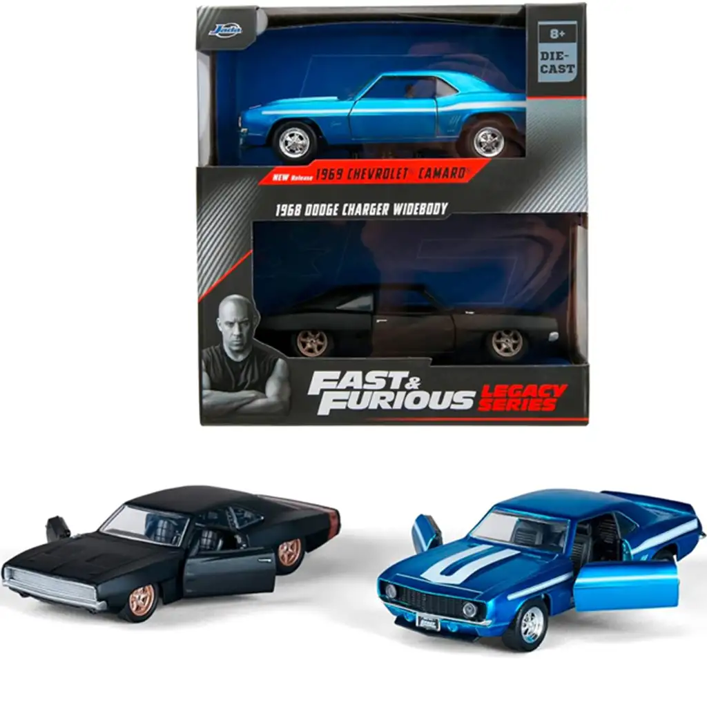 Halálos iramban: 1969 Chevrolet Camaro és 1968 Dodge Charger Widebody 2db-os csomag 1/32 méretarány - Jada Toys kép 1