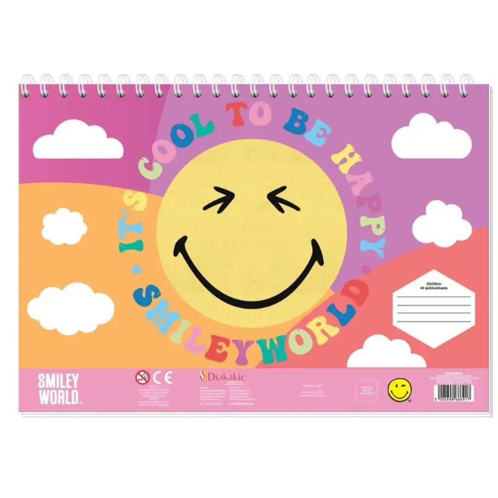 Smiley kreatív színezhető vázlatfüzet sablonnal és matricákkal több változatban kép 1