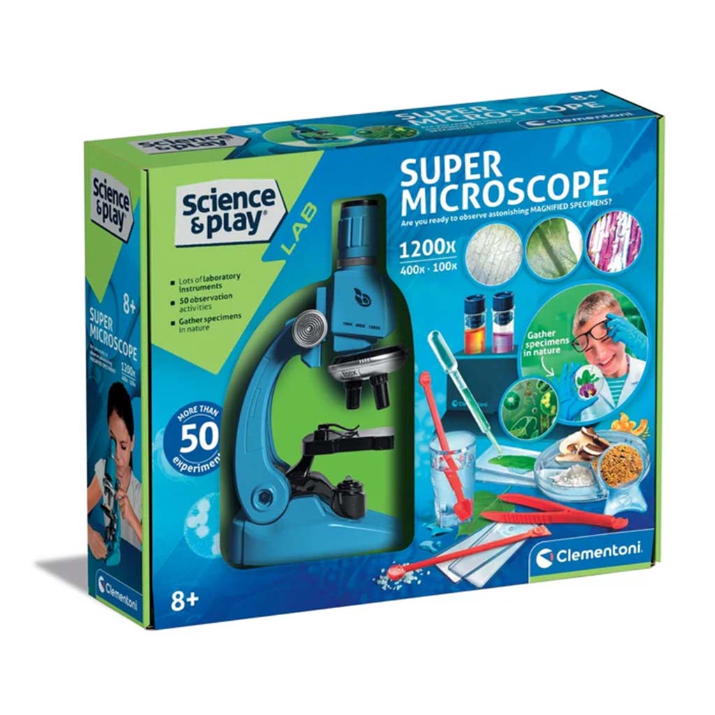 Science & Play: 1200x szuper mikroszkóp építőkészlet - Clementoni kép 1