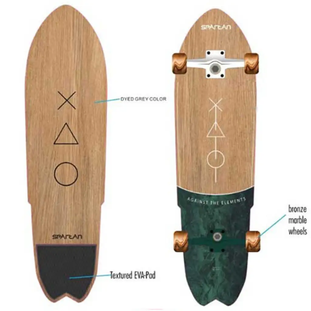 Cruiser fahatású bronz kerekes gördeszka 28"-os méretben kép 1