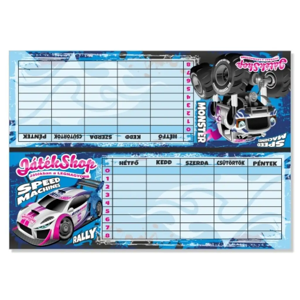Speed Machines autós 6 az 1-ben órarend kép 1