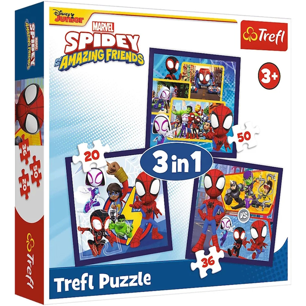 Spidey és barátai 3 az 1-ben 20-36-50db-os puzzle - Trefl kép 1