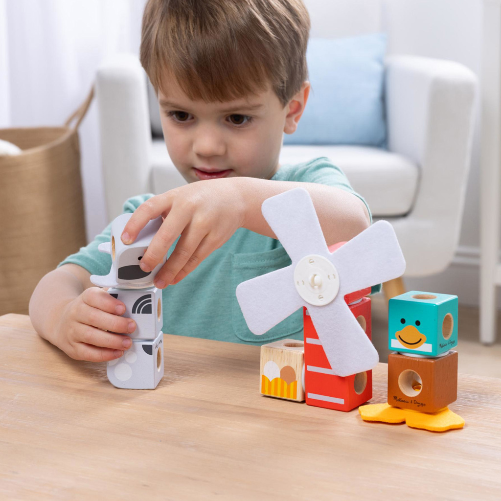 Blockables: Farm barátok fa építőjáték - Melissa & Doug kép 3