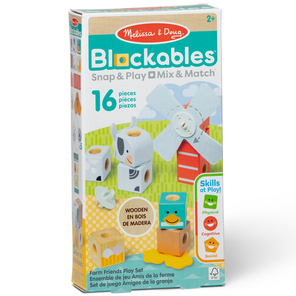 Blockables: Farm barátok fa építőjáték - Melissa & Doug kép 1