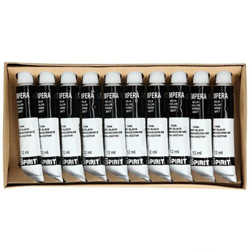 Tubusos tempera fekete színben 12ml 1db kép 1