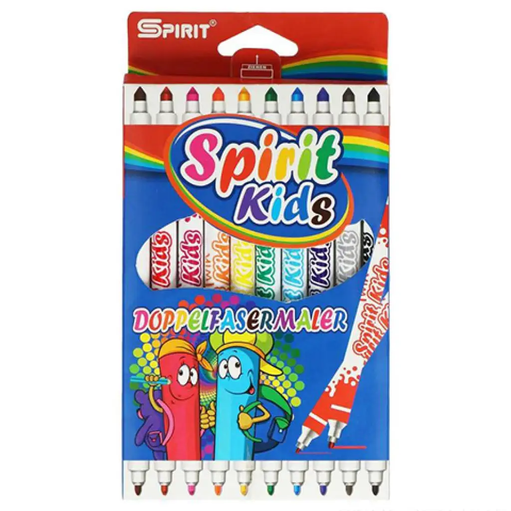 Spirit: Vékony-vastag színes kétvégű filctoll 10db-os szett kép 1