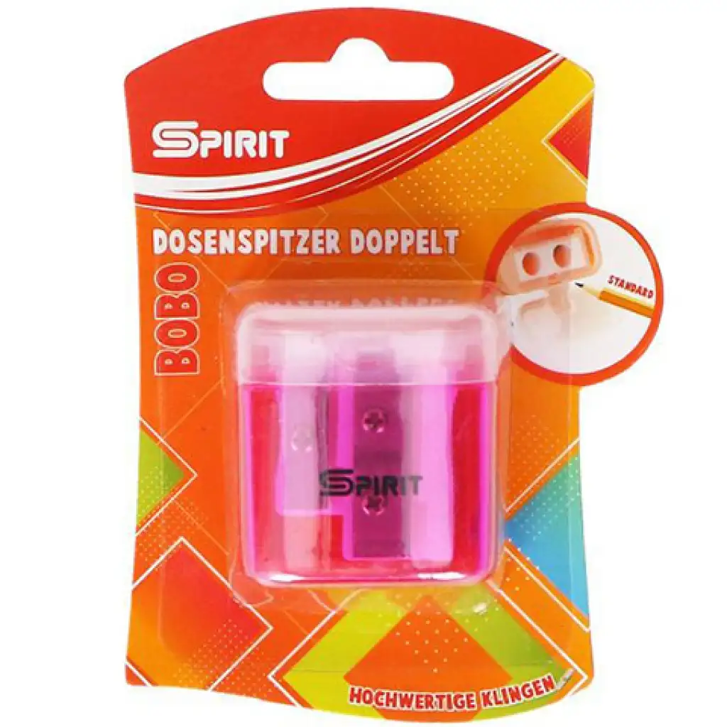 Spirit: Bobo 2 lyukú műanyag hegyező többféle színben 1db-os csomag kép 2
