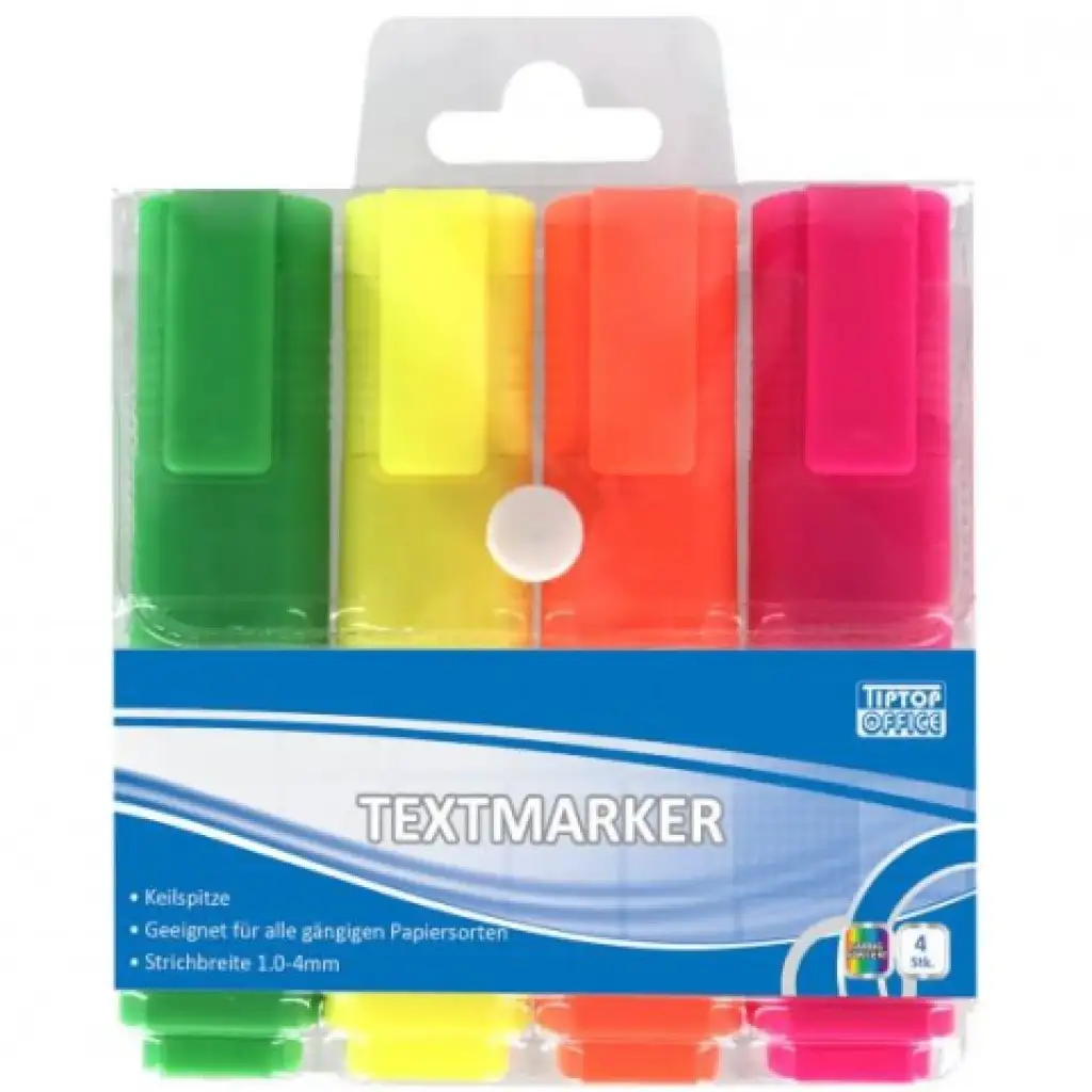 Spirit: Textmarker neon 4db-os szövegkiemelő szett 1-4mm-es vágott heggyel kép 1