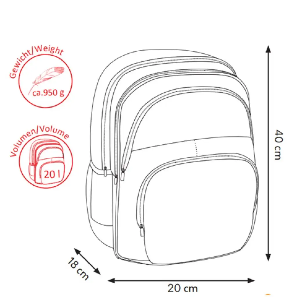 Spirit: Sellő mintás kék színű lekerekített ergonómikus iskolatáska 40x20x18cm kép 4
