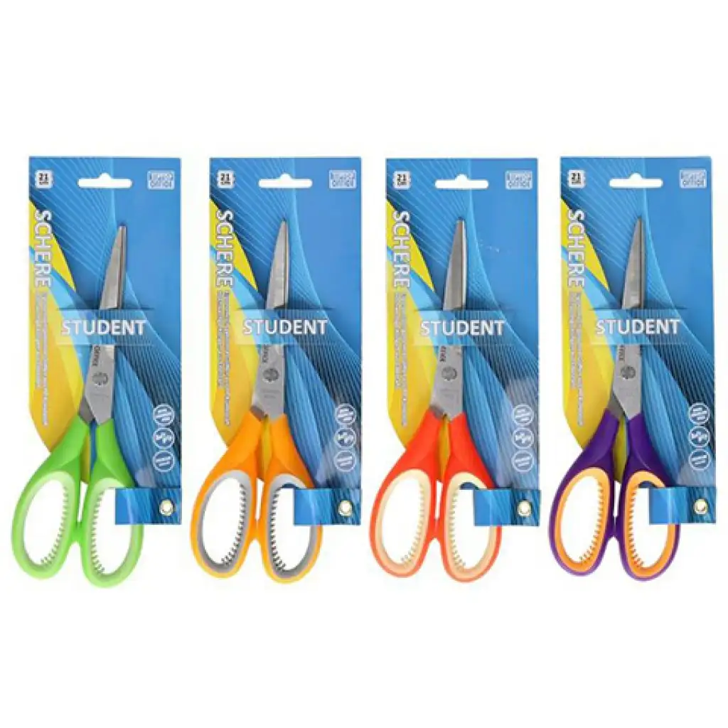 Spirit: Soft Grip student iskolai és irodai olló 21cm-es rozsdamentes pengével többféle színben 1db kép 1