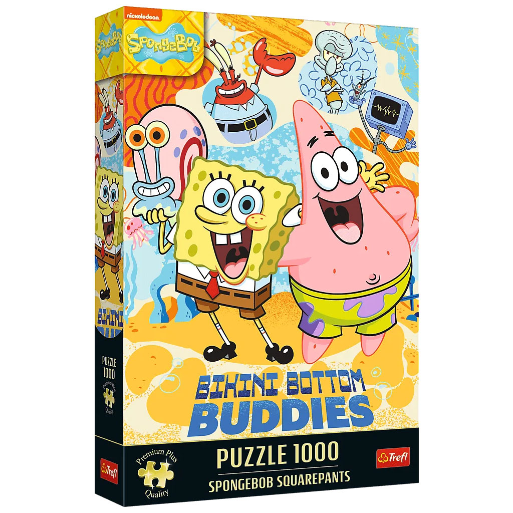 Spongyabob kockanadrág Bikinifenék legjobb barátai 1000db-os Prémium plus quality puzzle - Trefl kép 1