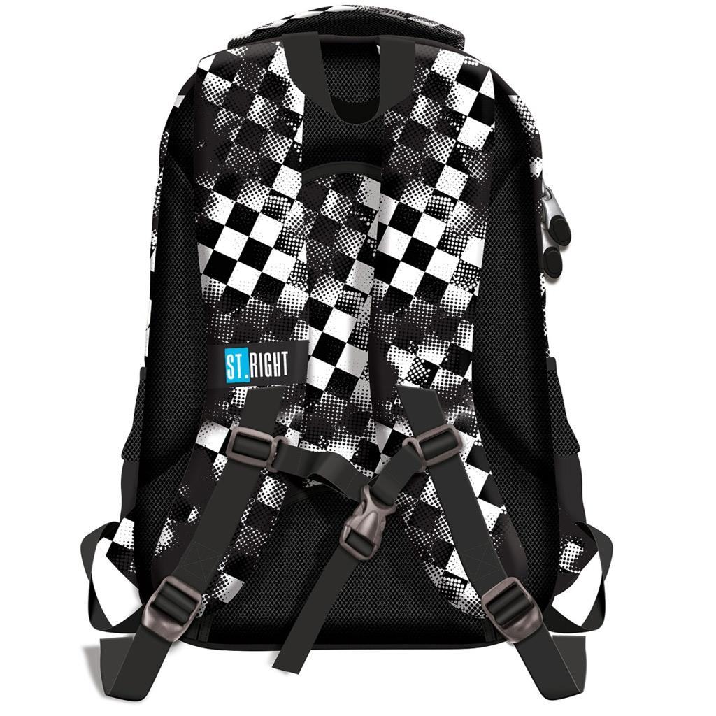 St.Right Race Check ergonomikus iskolatáska, hátizsák BP73 46x31x20cm kép 2